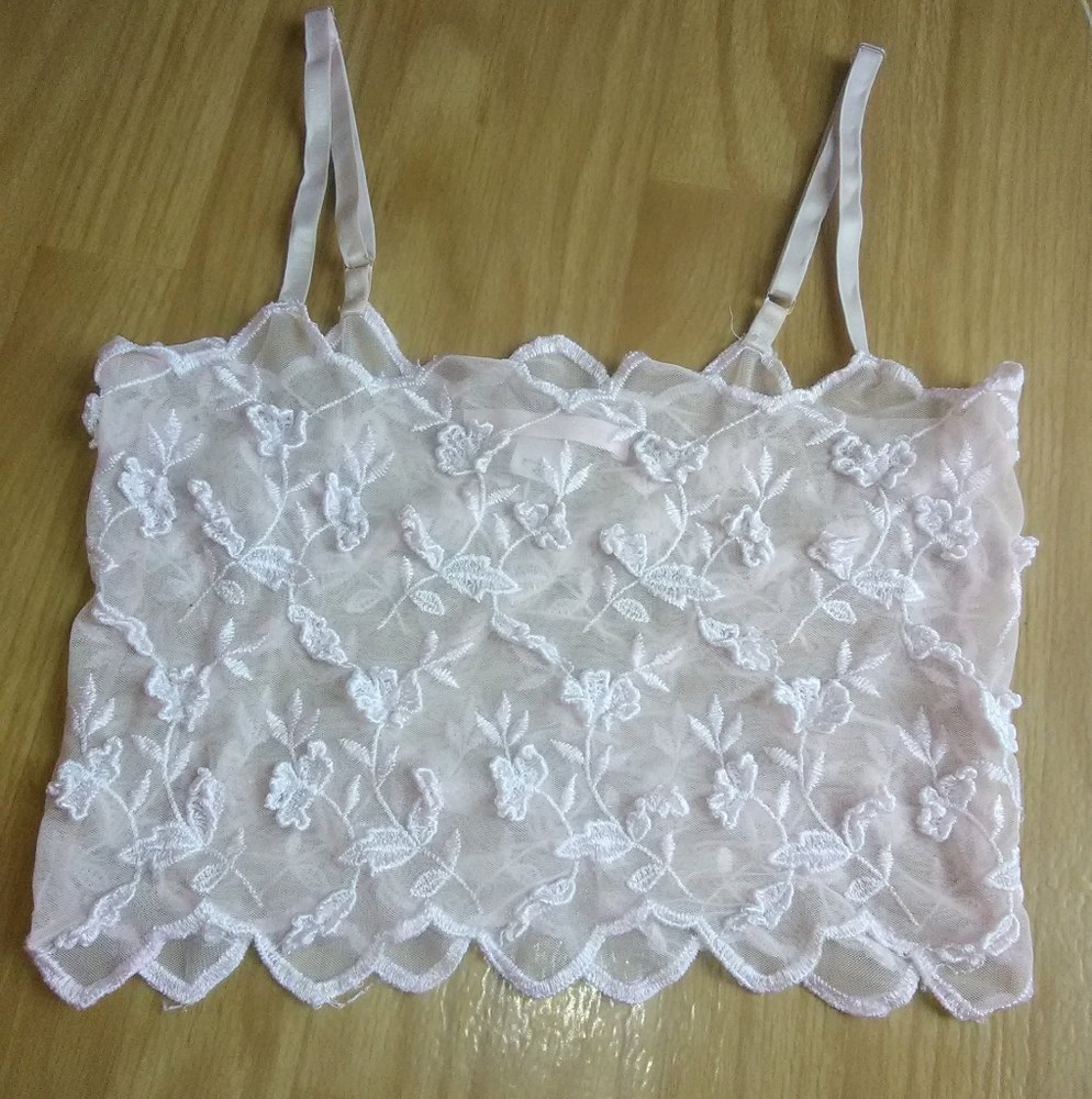 Victoria's Secret Light Pink Sheer Crop Top